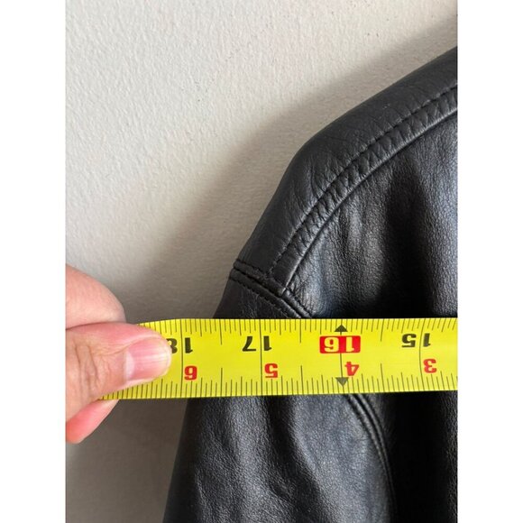 111 State Mens Long Sleeve Reversible Leather Wool Long Jacket Black Sz M/L - Picture 4 of 10